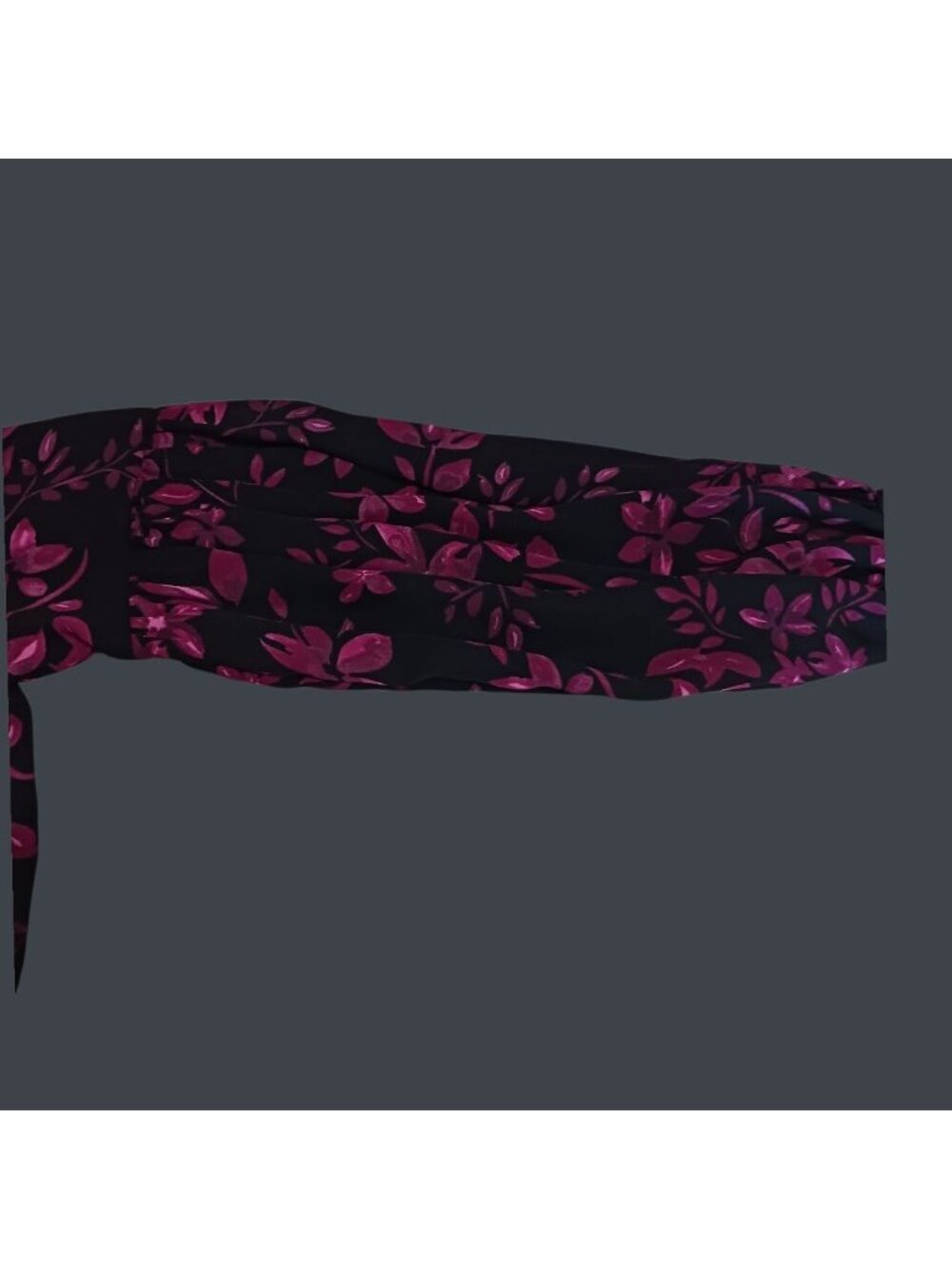 Parker Womens Floral Print Long-Sleeve Blouse Tie Front Hot Pink/black Xsmall - Picture 9 of 14